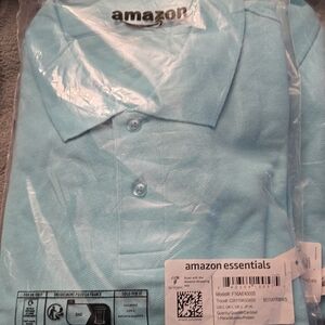Amazon Essentials Men's Light Blue Polo Shirt